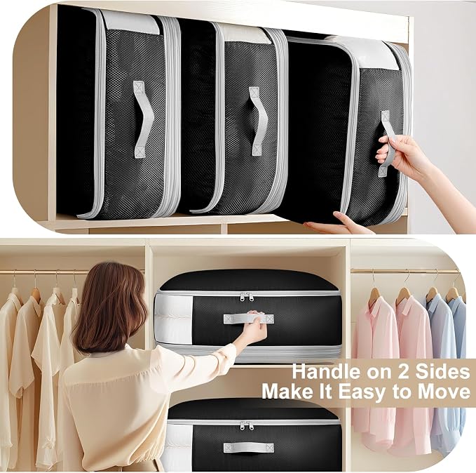 Comforter Storage Bag - 130L Large Capacity Blanket Storage Bags 4-Layer Ultra
