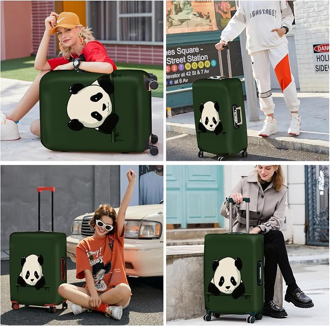 ANNA QUEEN Panda Luggage Cover, Cute Panda Design Suitcase Protector,