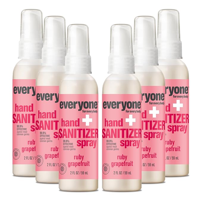 Everyone Hand Sanitizer Spray, 2 Fl Oz, Ruby Grapefruit, Sugar Cane Alcohol