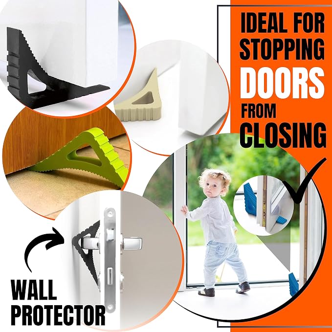 Pekasa Door Stopper & Window Stopper, Rubber Door Stop, Door Wedge Stopper