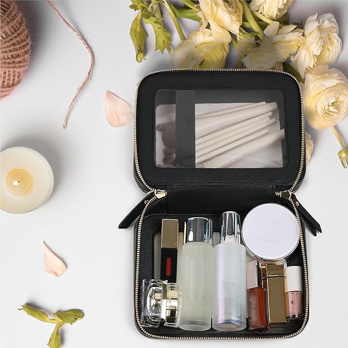 Prite Clear Makeup Bags Double Layer Cosmetic Bags