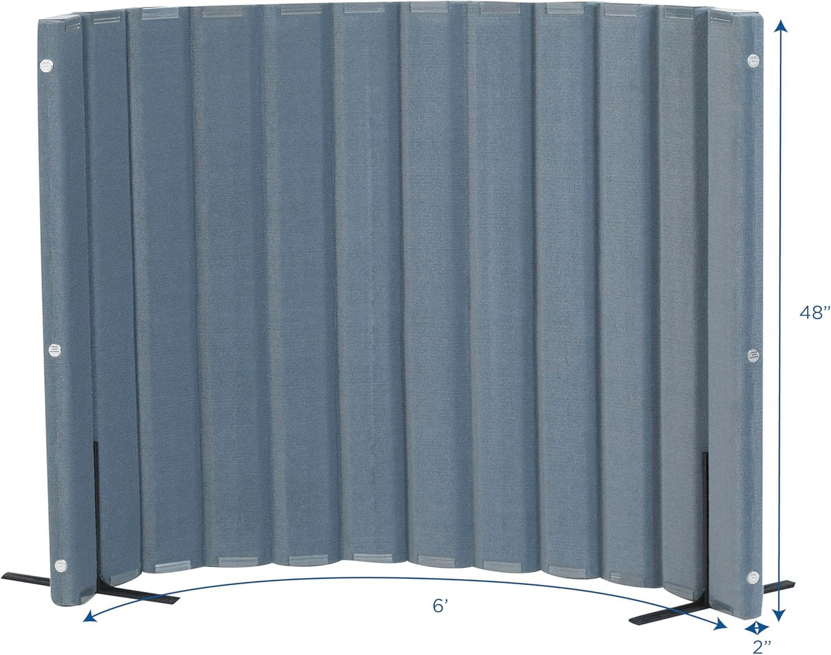 Children’s Factory 48" x 6' Quiet Divider With Sound Dampening Panels, Freestanding Room Divider Wall, Slate Blue