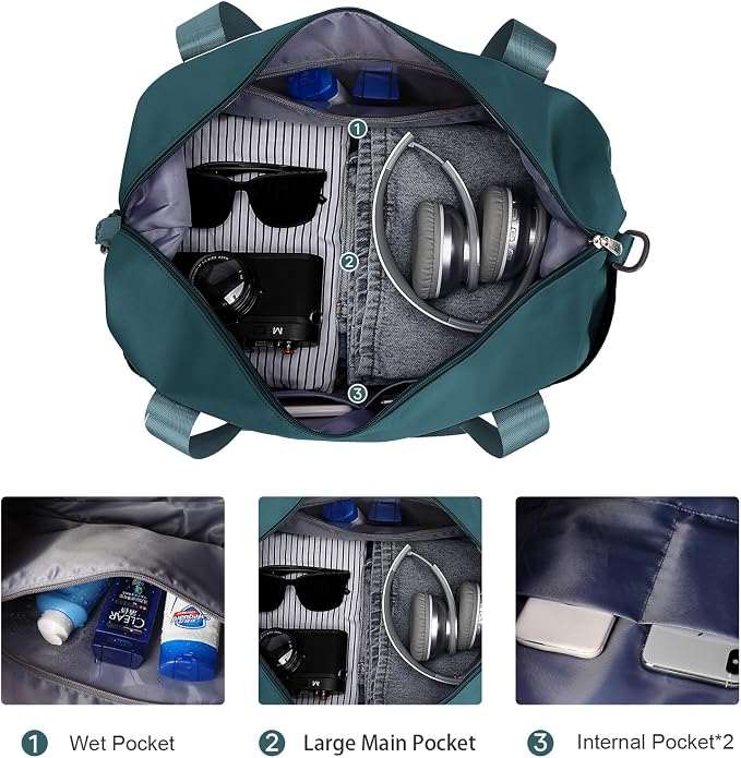 Travel Duffel Bag, Sports Tote Gym Bag, Shoulder Weekender Overnight Bag