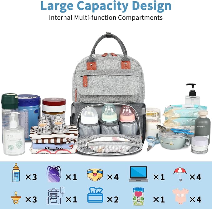 Diaper Bag Backpack, Baby Bag for Boys Girls, Large Diaper Backpack Travel