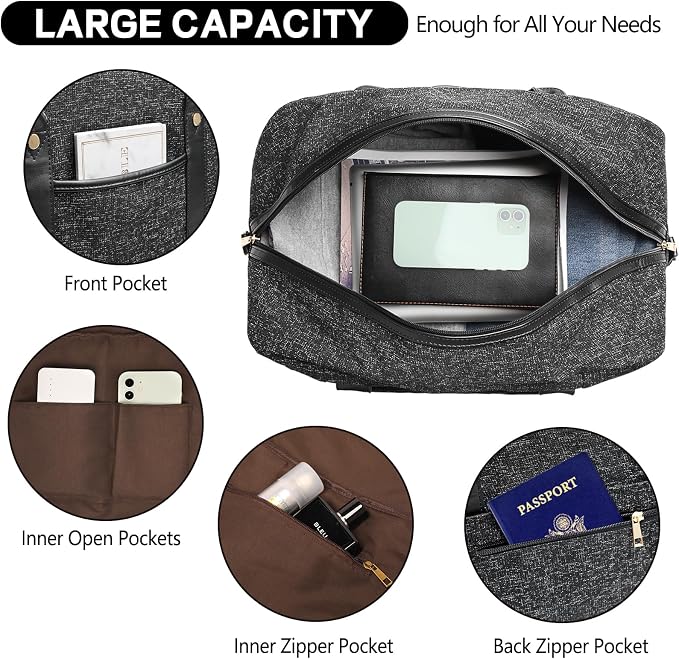 Weekender Bag for Women Canvas Overnight Bag Large Travel Tote Bag Carry on