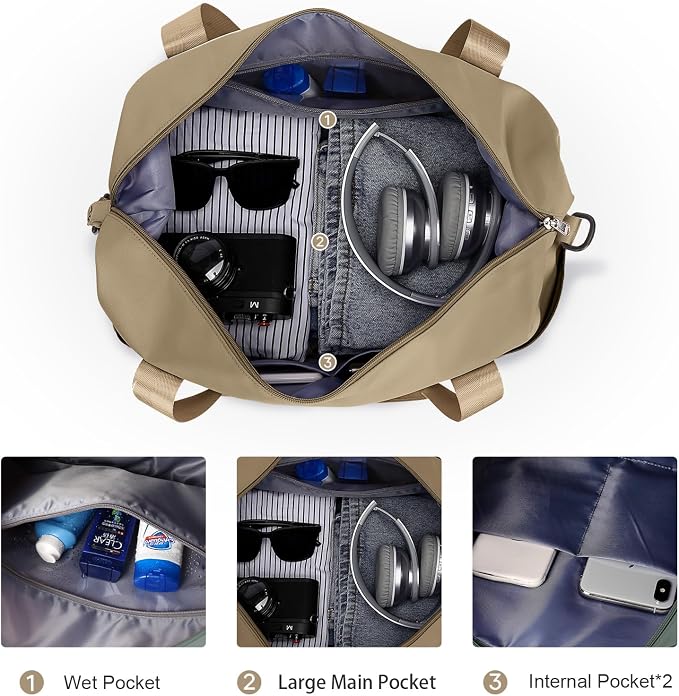 Travel Duffel Bag, Sports Tote Gym Bag, Shoulder Weekender Overnight Bag