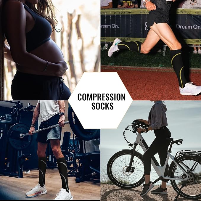 Compression Socks for Women Men Circulation Knee High 8 Pairs for Nurses