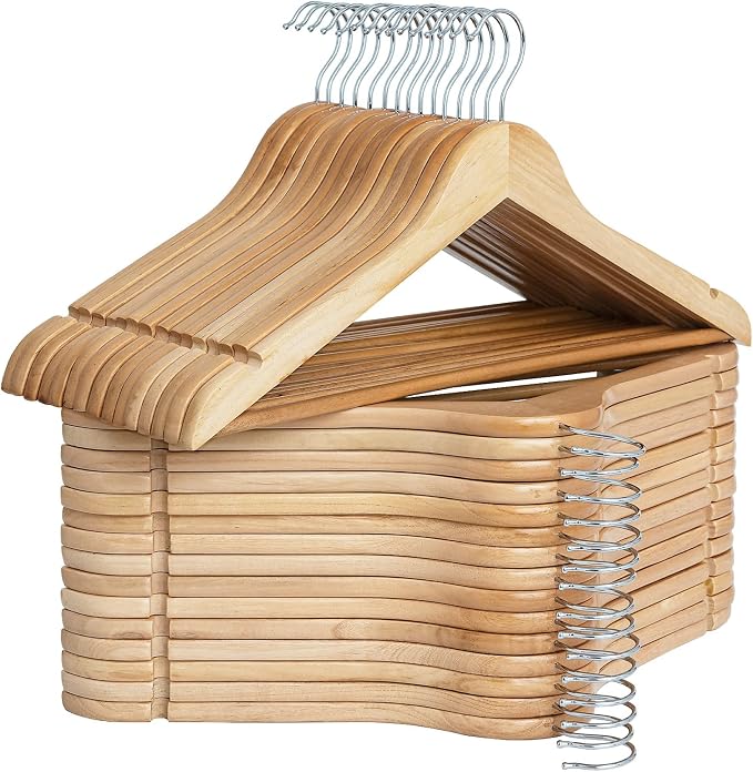 StorageWorks Wooden Hangers 30 Pack, Wood Coat Hanger