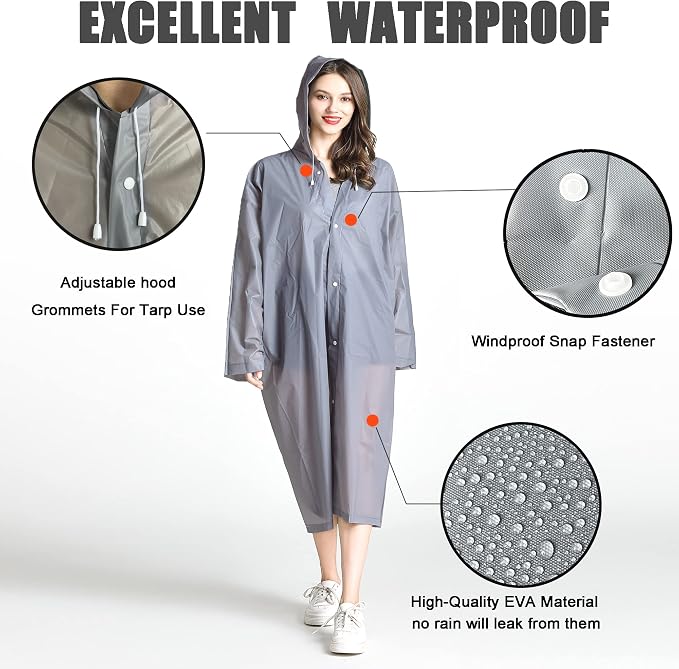 Rain Coats - Reusable EVA Rain Ponchos