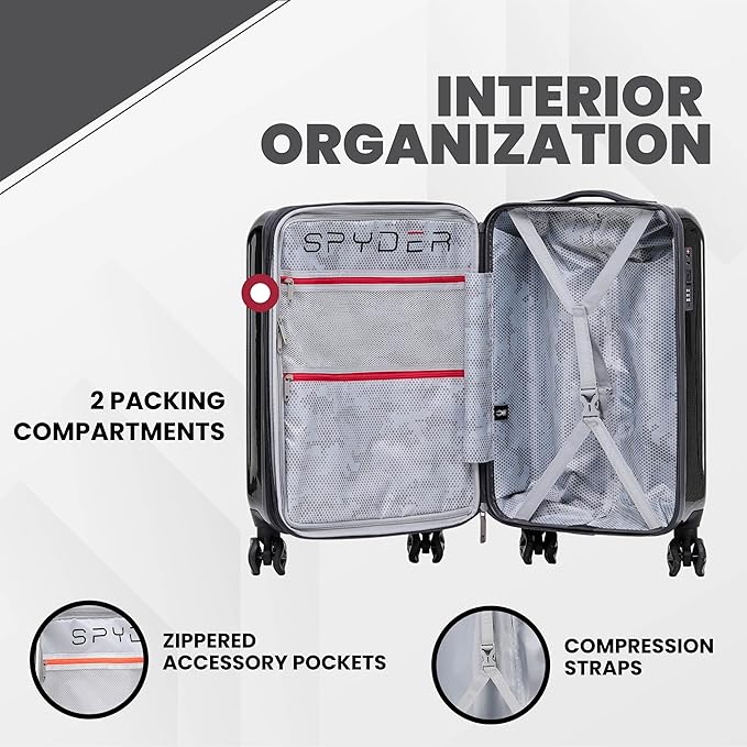 Spyder Rails 25 Inch Expandable Hardside Upright Suitcase