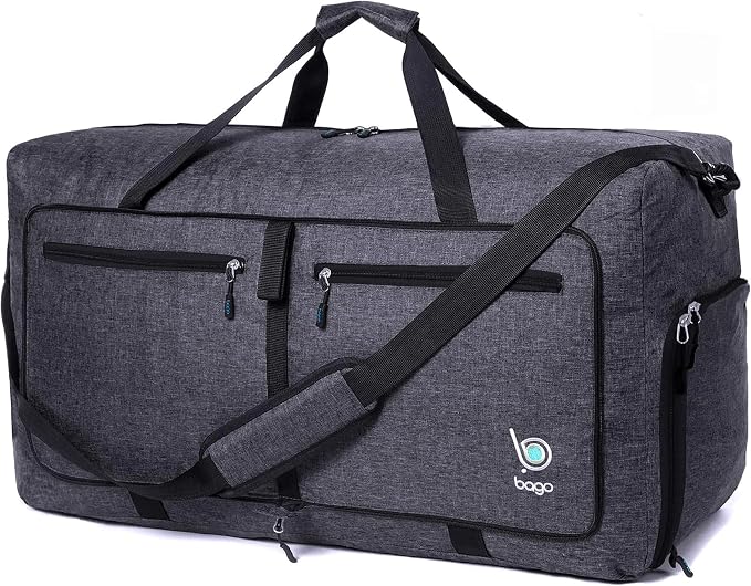 Bago Foldable Duffel Bags for Traveling Women & Men - 60L Medium Packable