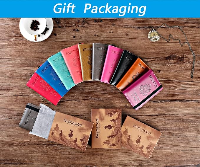 Passport Holder Cover Wallet Travel Essentials RFID Blocking Leather Card Case