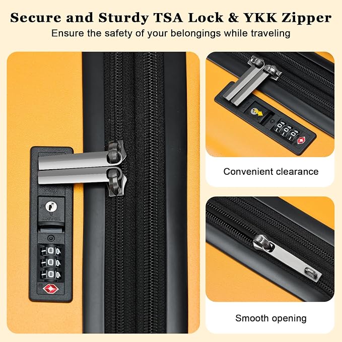 16 Inch Carry On Luggage Airline Approved, Expandable Lightweight ABS+PC Hard