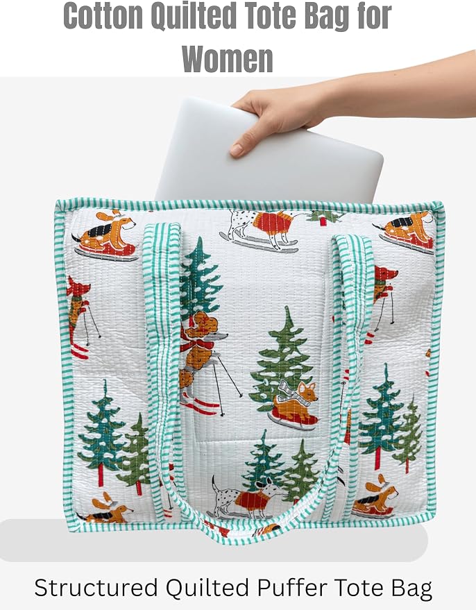 Cotton Quilted Tote Bag for Women – Large Beach & Travel Tote