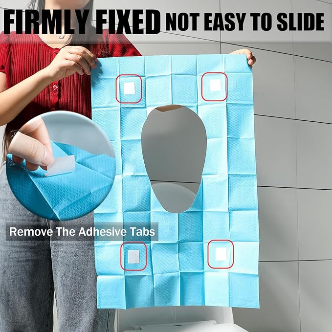80 Pack Toilet Seat Covers Disposable 16x24 Inch XL Portable Toilet Liners