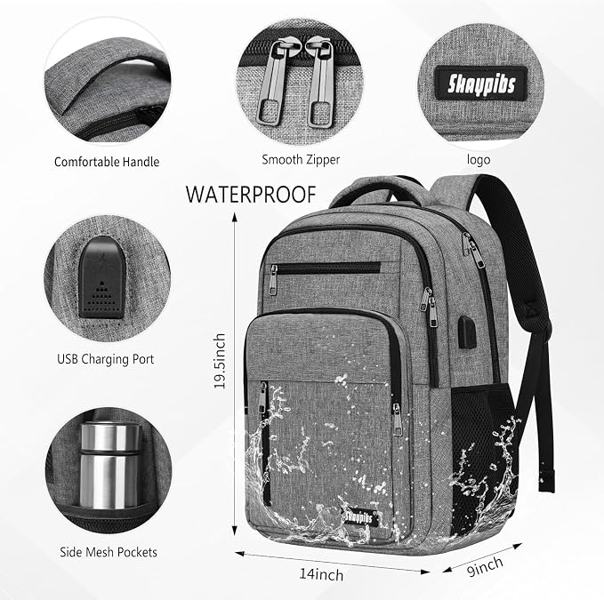 Backpack for Women Men, School Backpack for Boys Girls Teens, 17.3 Inch Laptop