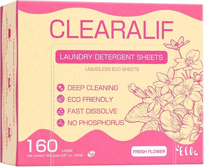 Laundry Detergent Sheets Up to 160 Loads, Fresh Flower