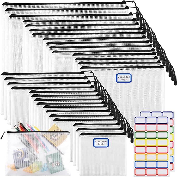 30pcs Multisize Mesh Zipper Pouch, YOPCDJ Lego Storage Organizer, 8 Sizes