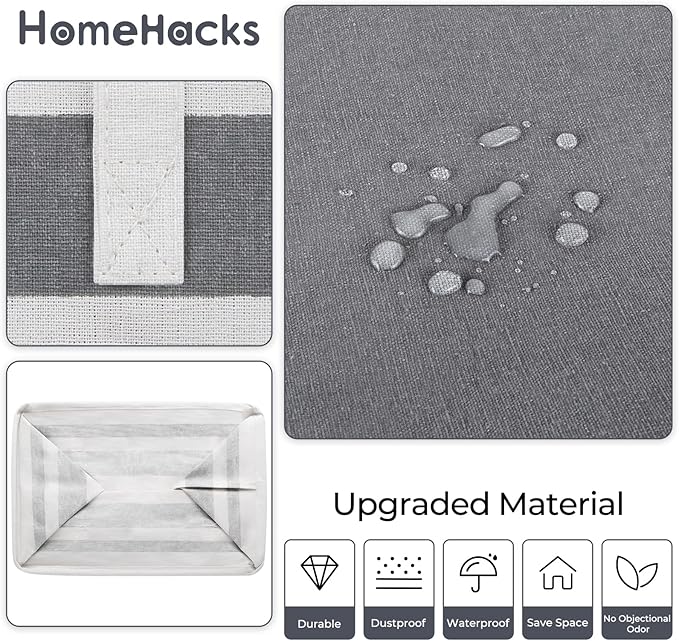 HomeHacks 2-Pack Large Laundry Basket, Waterproof, Freestanding Laundry Hamper