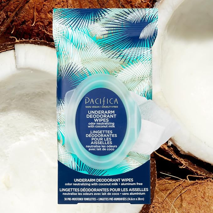 Pacifica Beauty Coconut Milk & Essential Oils Underarm Deodorant Wipes