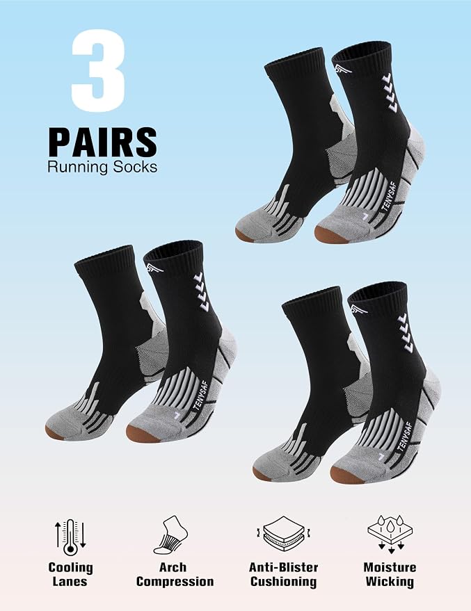 Compression Crew Running Socks: Athletic Socks