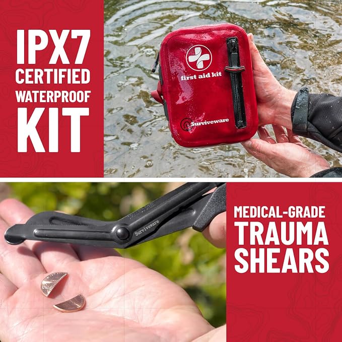 Surviveware 98-Piece Waterproof Premium First Aid & Survival Kit