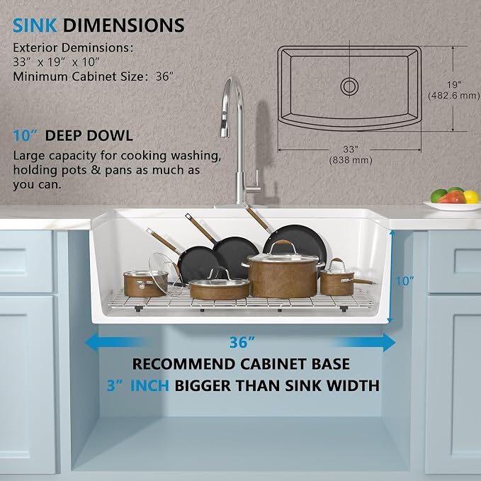 33x19 Farmhouse Kitchen Sink