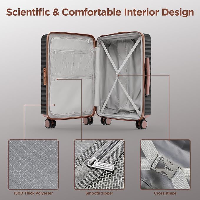SHOWKOO Suitcase Hardside Expandable Luggage Set, Suitcase