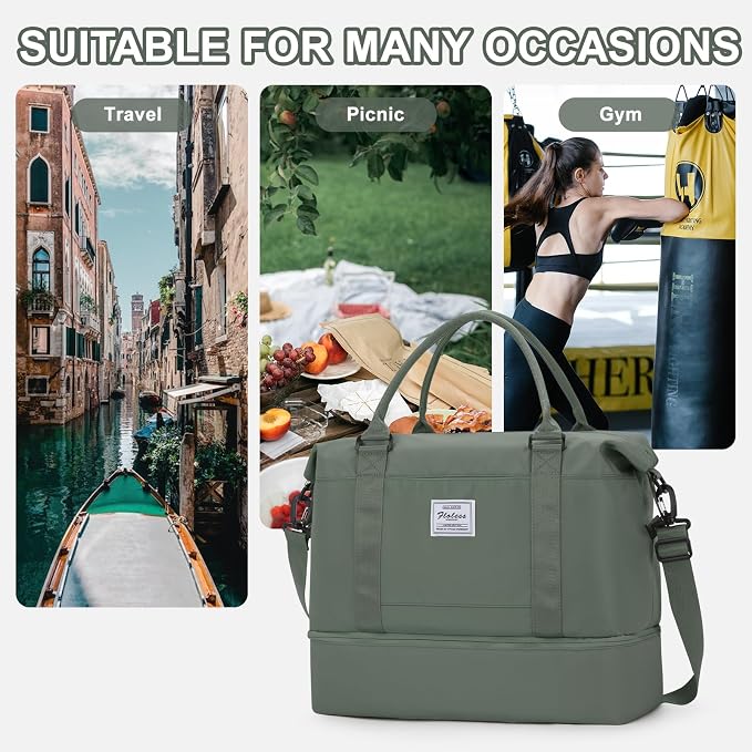 Travel Duffel Bag, Sports Tote Gym Bag, Shoulder Weekender Overnight Bag