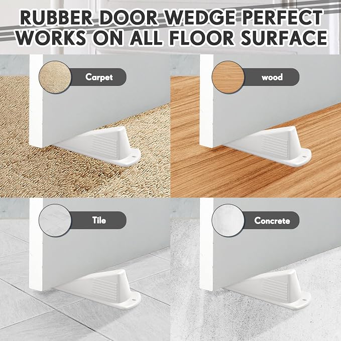 Frienda 4 Pcs Jumbo Door Stoppers Heavy Duty Door Stopper Tall up to 2inch Tall