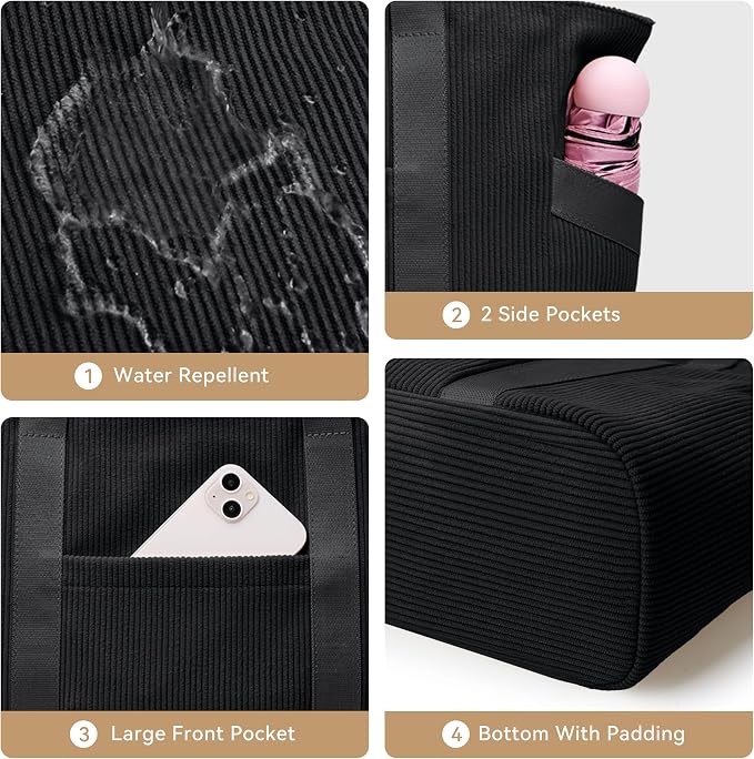 Tote Bag for Women with Zipper, Travel Tote Bags with Compartments Large