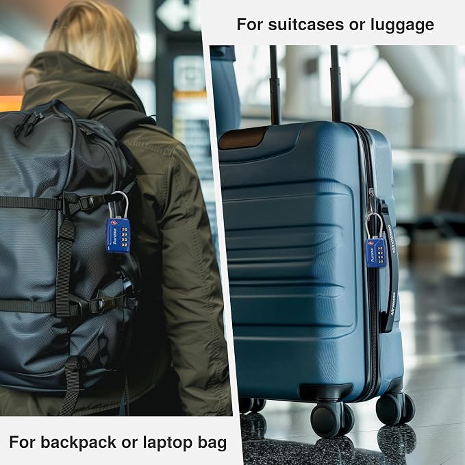 Puroma 2 Pack TSA Approved Luggage Locks, 4 Digit Combination Travel Locks