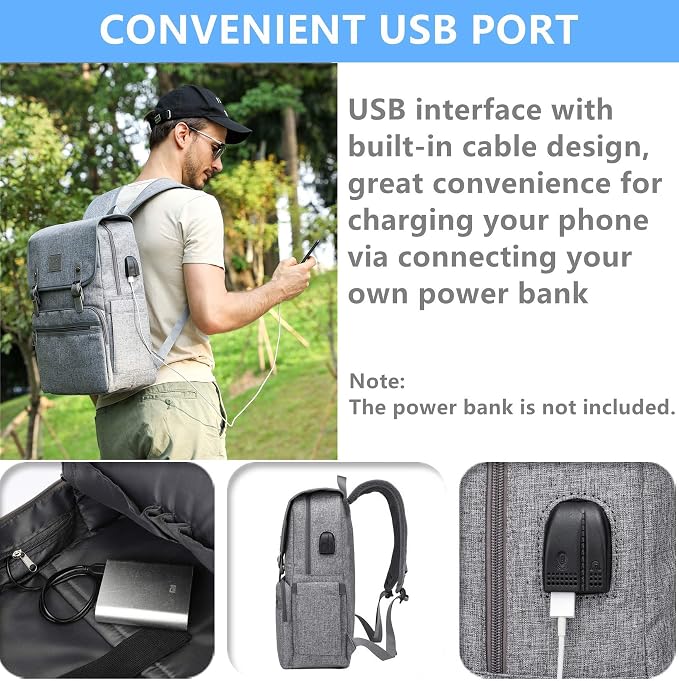 HFSX Laptop Backpack Men Women Vintage Backpack Bookbag College Backpacks