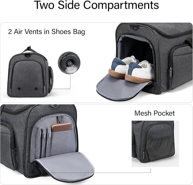 Hanke Carry on Garment Bags for Travel, Convertible Duffle Bag Luggage Bag