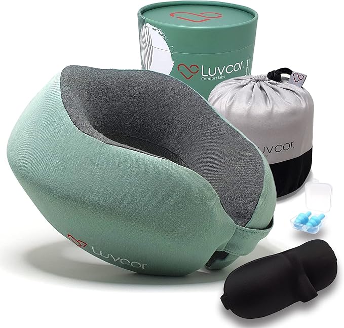Premium Quality Memory Foam Travel Neck Pillow Bundle