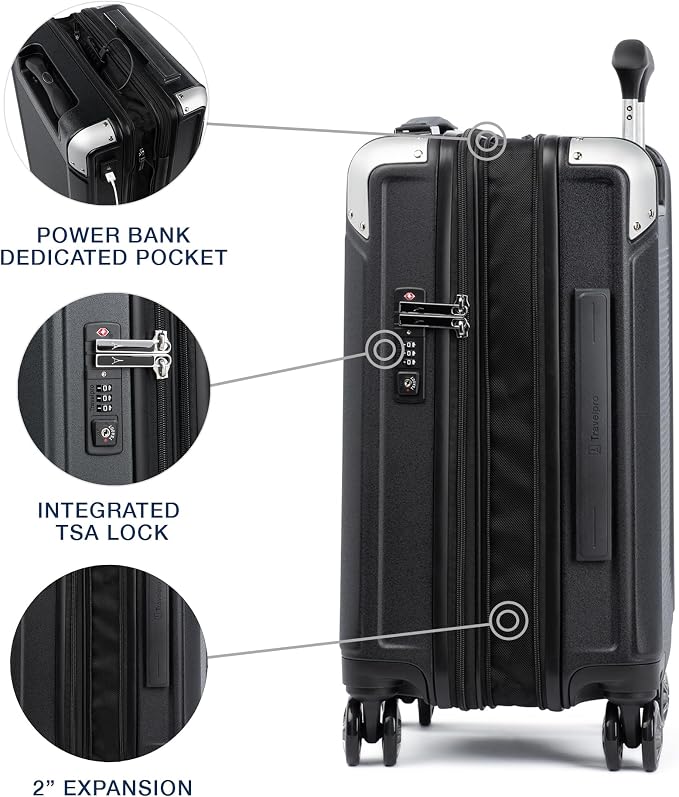 Travelpro Platinum Elite Hardside Expandable Carry on Luggage, 8 Wheel Spinner