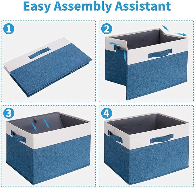 GhvyenntteS Storage Baskets for Shelves 3 Pack, Large Fabric Storage Bins