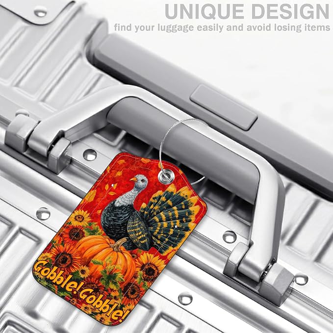 2 Pack Pumpkin and Sunflower Luggage Tags