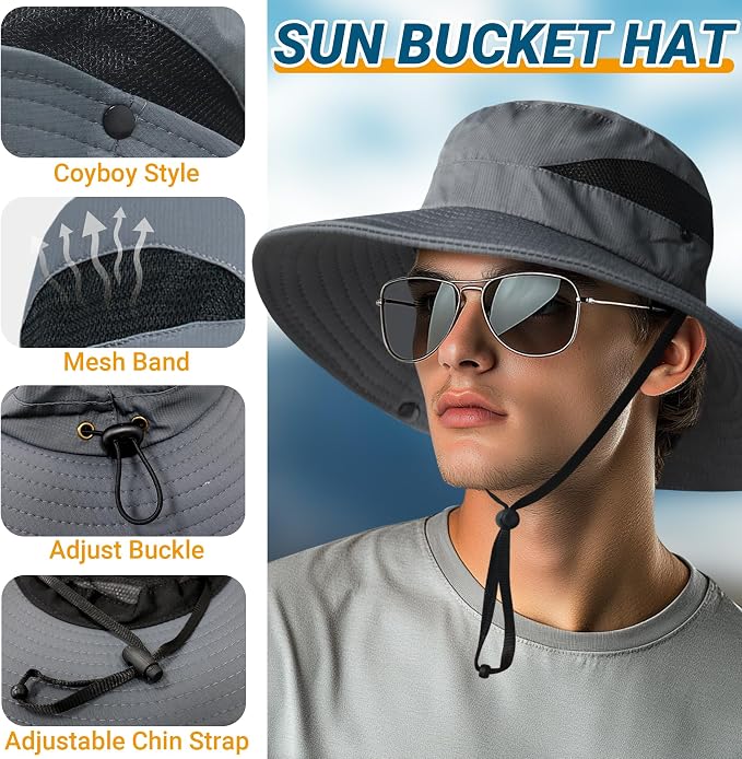 NPQQUAN Ponytail Sun Bucket Hats