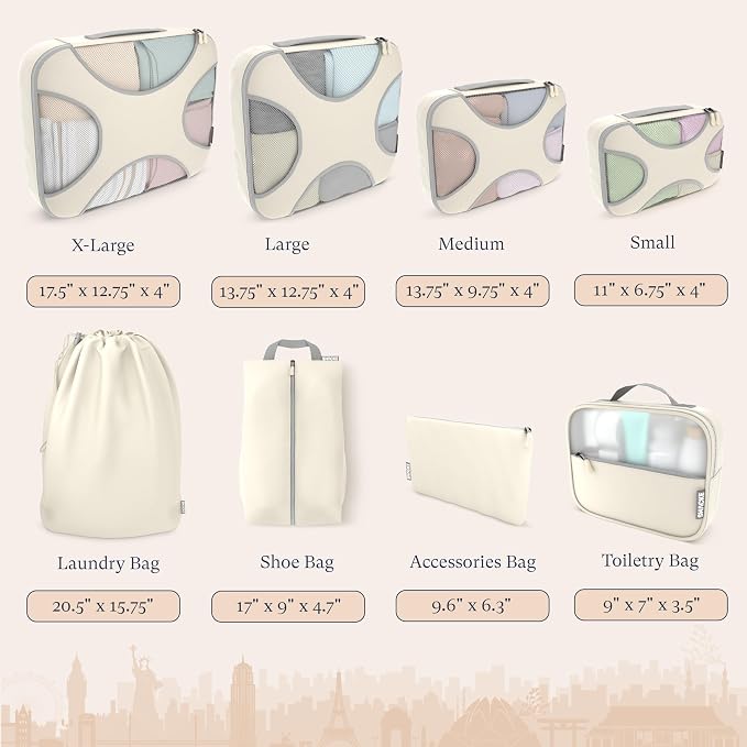 Shacke Premium 8 Packing Cubes Set