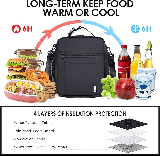 NOL Nylon Waterproof Kids Lunch Bag, Insulated Lunch Bag, Lunch box Cooler