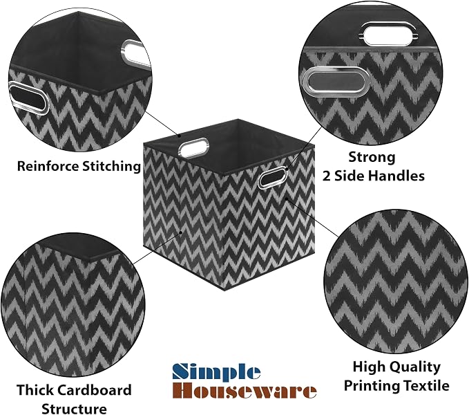 SIMPLE HOUSEWARE 13-Inch Collapsible Fabric Cube Storage Bin