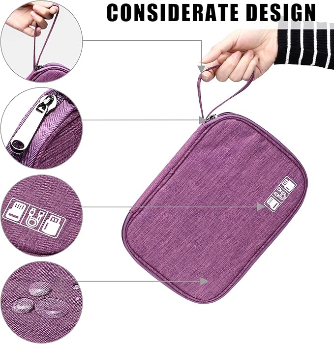 CILLA Travel Cord Organizer Case, Portable Waterproof Storage Bag