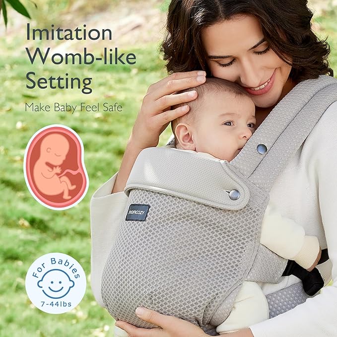 Momcozy Breathable Mesh Baby Carrier, Ergonomic and Lightweight Infant Carrier