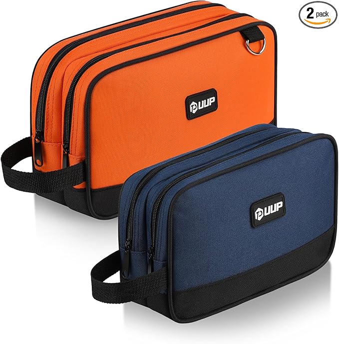 Small Tool Bag 2 Pack, Zipper Tool Pouch Two Compartments, 10 12 inch Utility