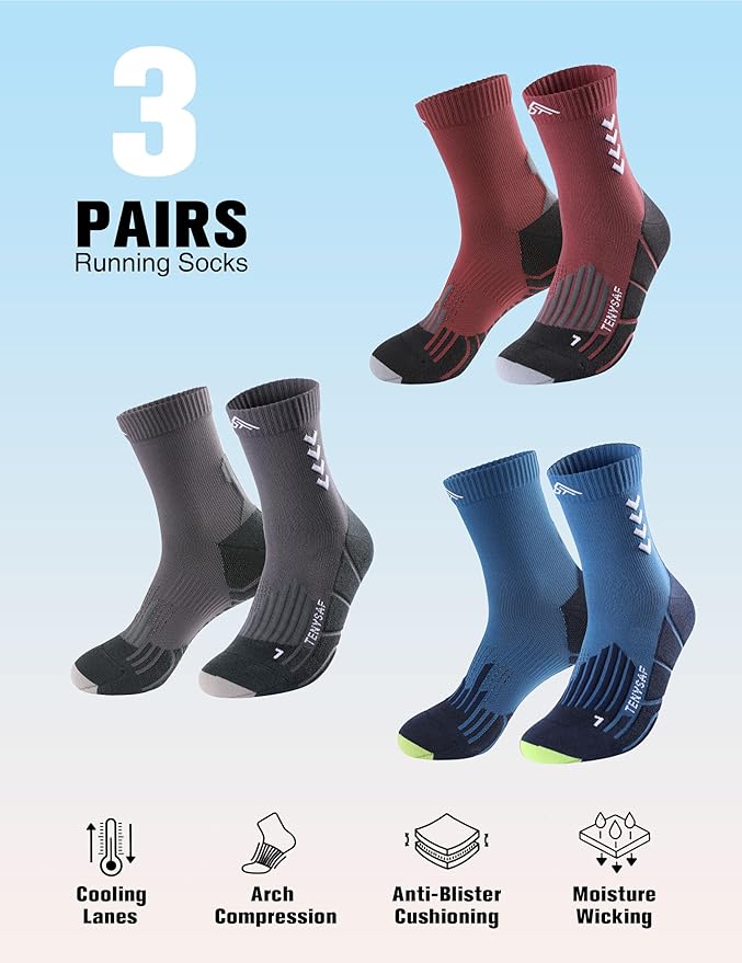 Compression Crew Running Socks: Athletic Socks