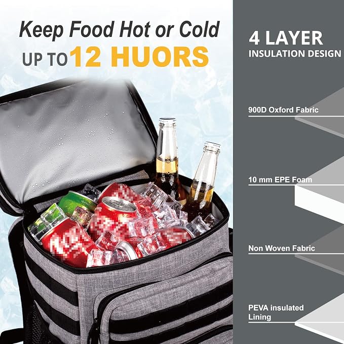 Tactical Backpack Cooler, Soft Lightweight Leakproof Cooler Backpack, Insulated