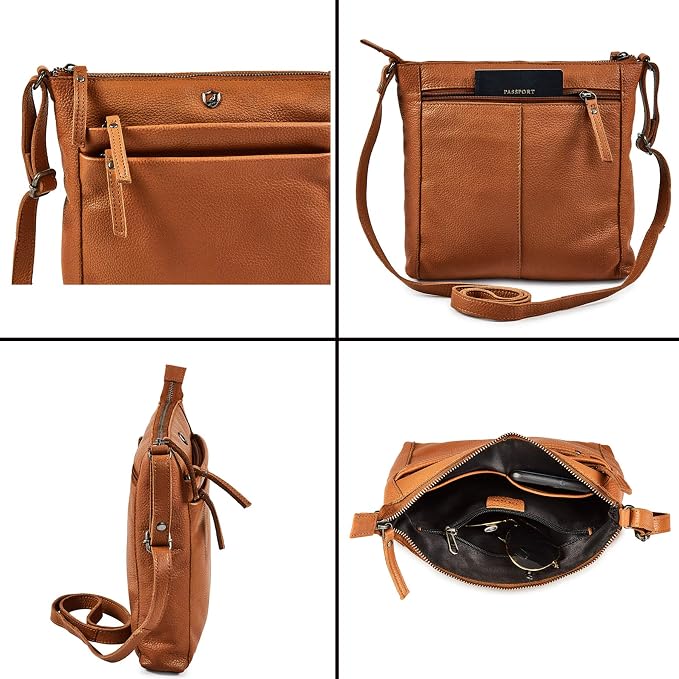 Small Soft Genuine Leather Crossbody Purse Women’s Sling Crossover Shoulder