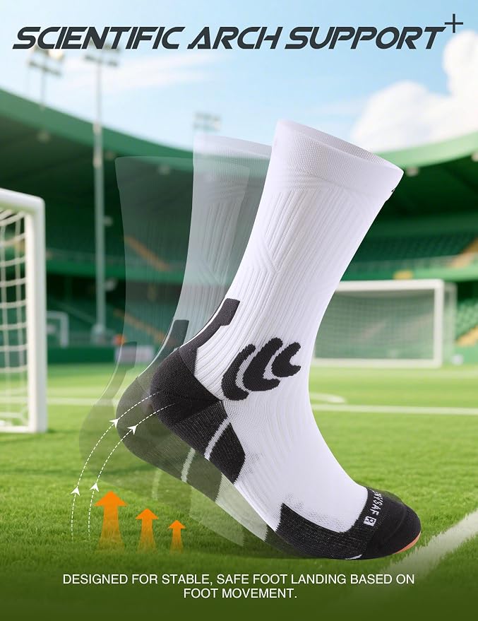 Men's Compression Running Socks: Coolmax Athletic Crew Socks Moisture Wicking