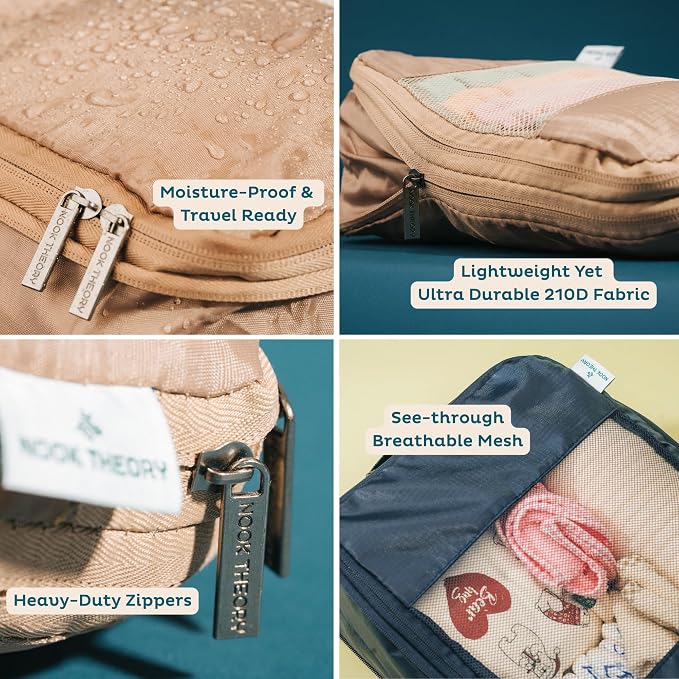 6-Pack Compression Packing Cubes Travel Essentials